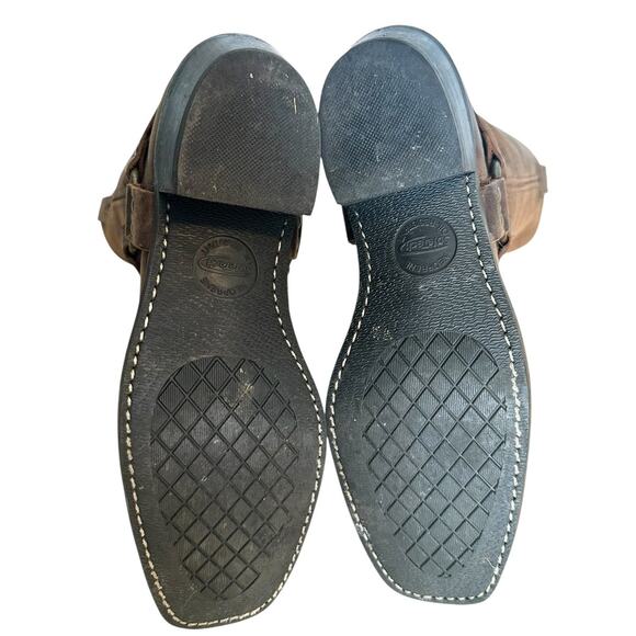 Frye Vintage Brown Leather Square Toe Harness BootSize 9.5 - Picture 11 of 13